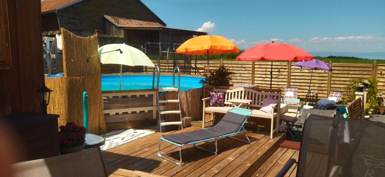 Le Châtelard-Montreux Petite Maison Sur La Colline Du Gibloux: 1Chambre,1 Salon Et Salle De Bain Prives Au Rez De Chausse, Piscine Exterieur Et Bbq , المظهر الخارجي الصورة